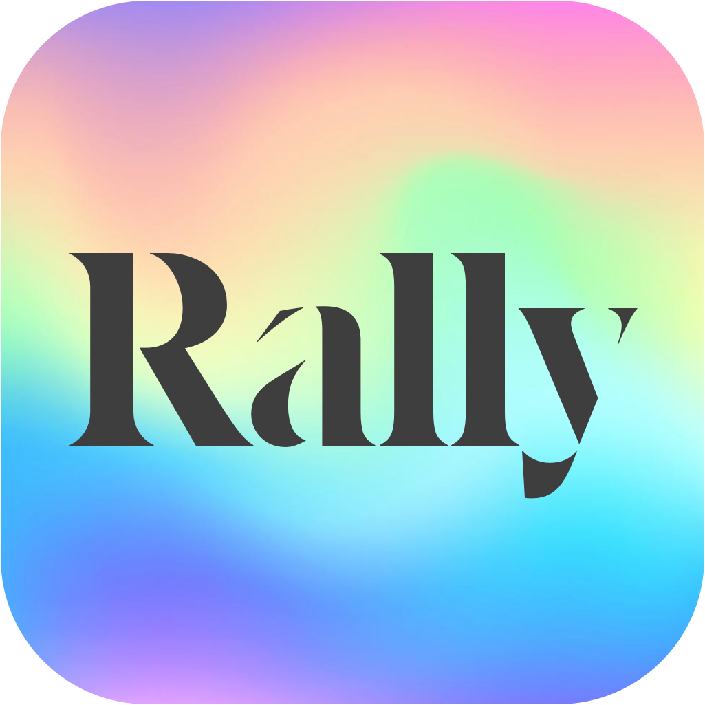 Rally queer sports app logo - friend of Unicorns 